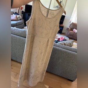 Vintage 90’s Erika collections linen blend sleeveless long dress petite medium
